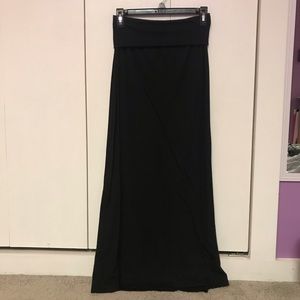 Black soft maxi skirt